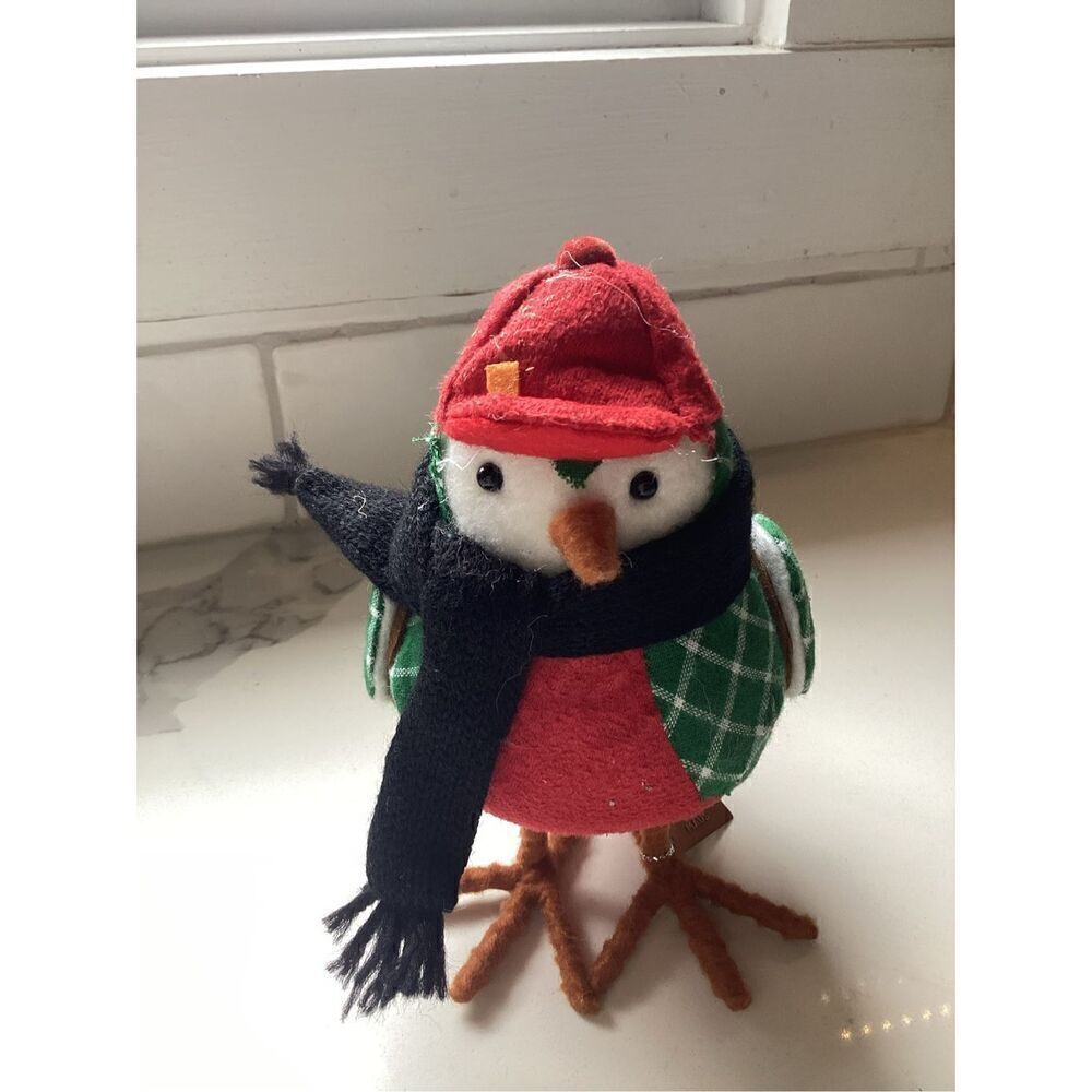 Target Maus Spritz Bird 2018 Feathery Friends  with Foot Tag Red GreenCheck Coat
